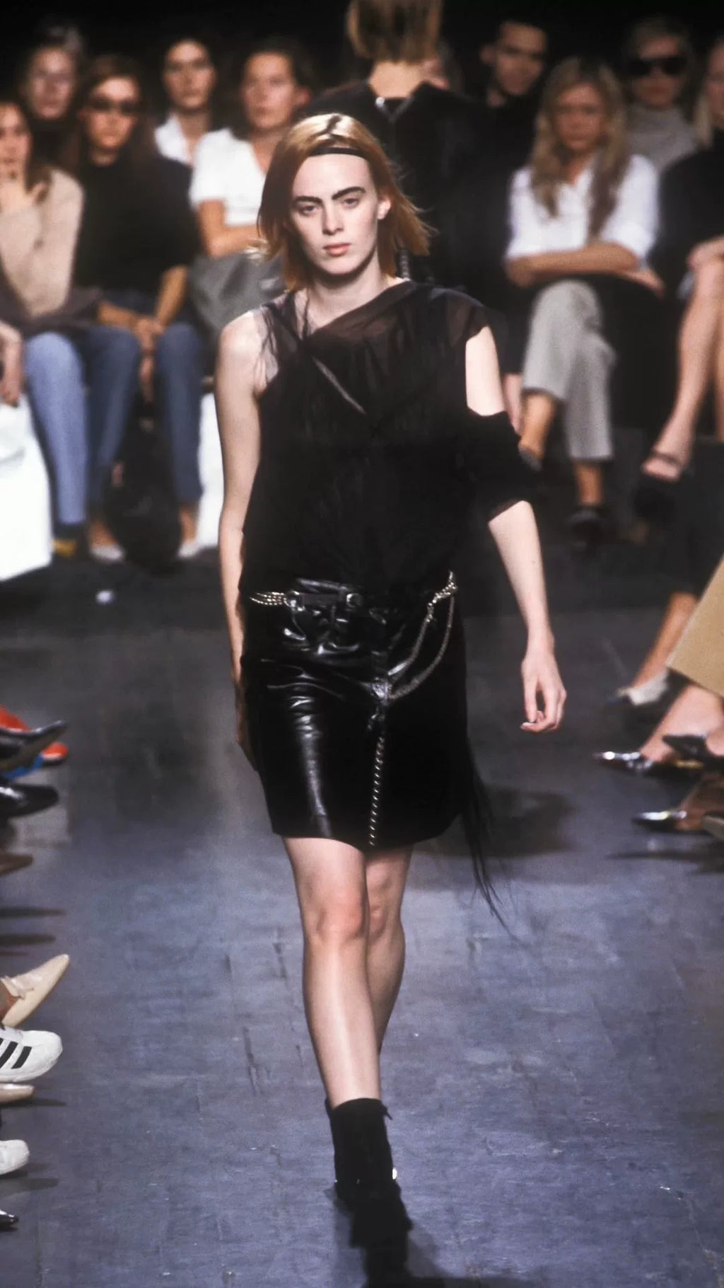 Ann Demeulemeester SS01 Runway Button-Front Mini Skirt