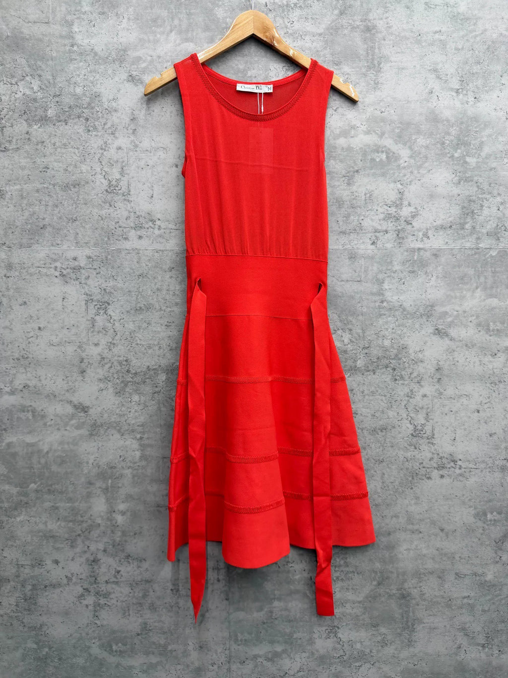 Dior Sleeveless Ribbon Waist Dress