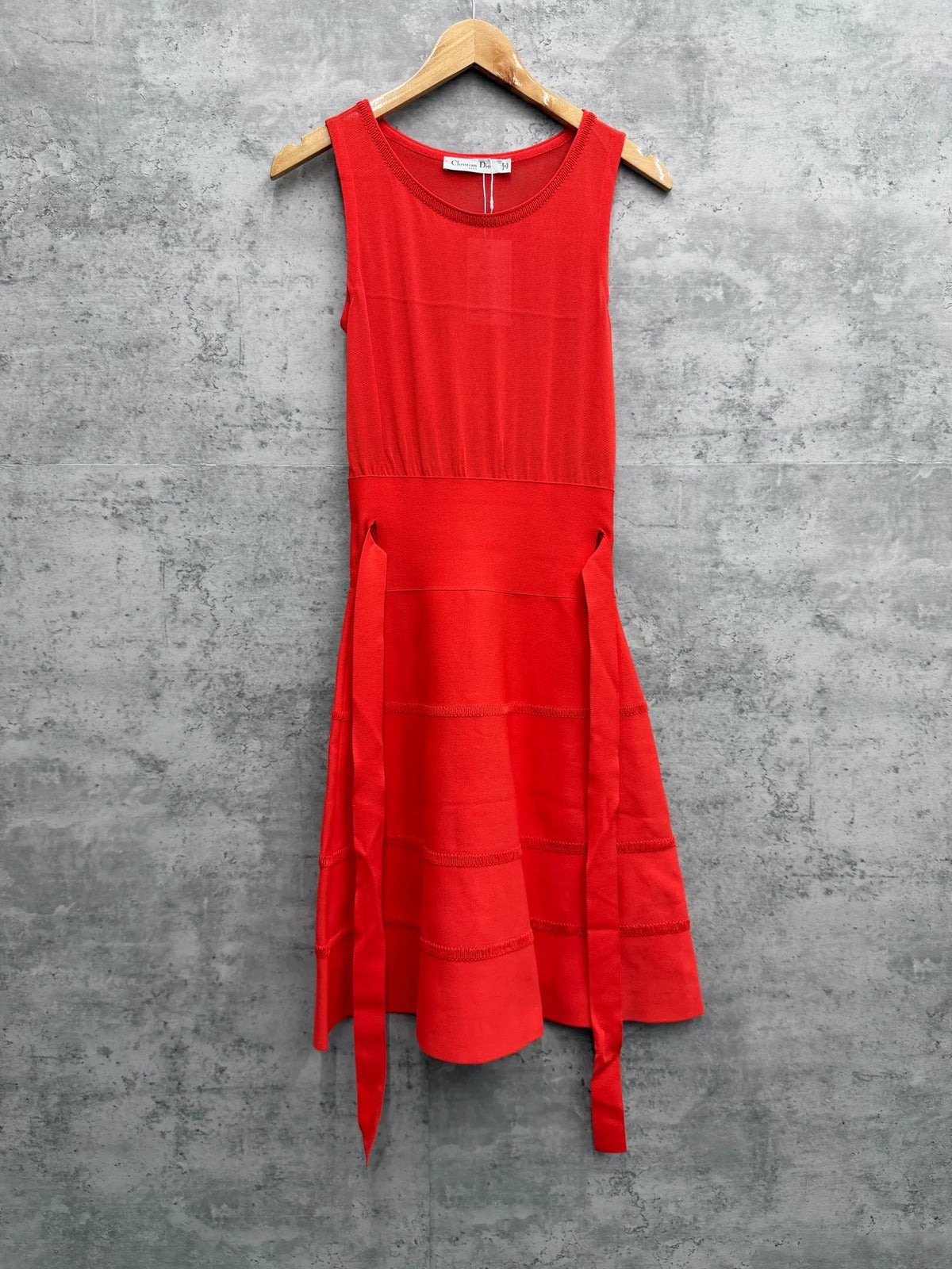Dior Sleeveless Ribbon Waist Dress