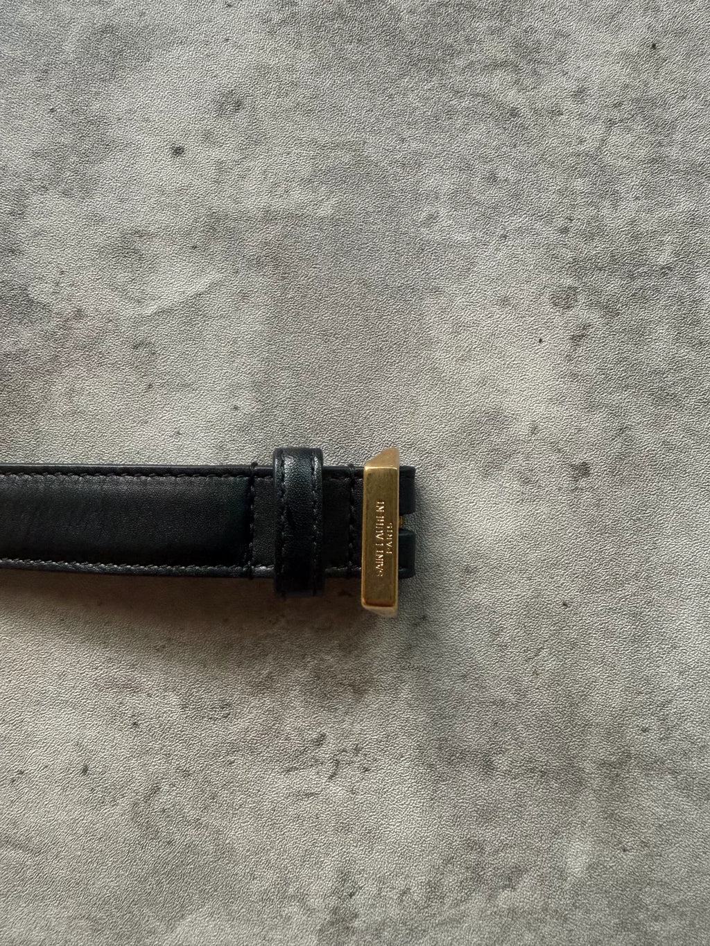 Saint Laurent Paris 13AW Gold Studded Pin Buckle Belt