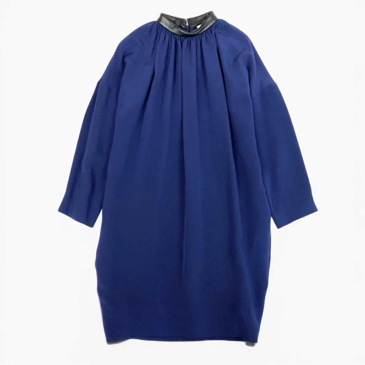 Celine Lambskin Collar Silk Dress