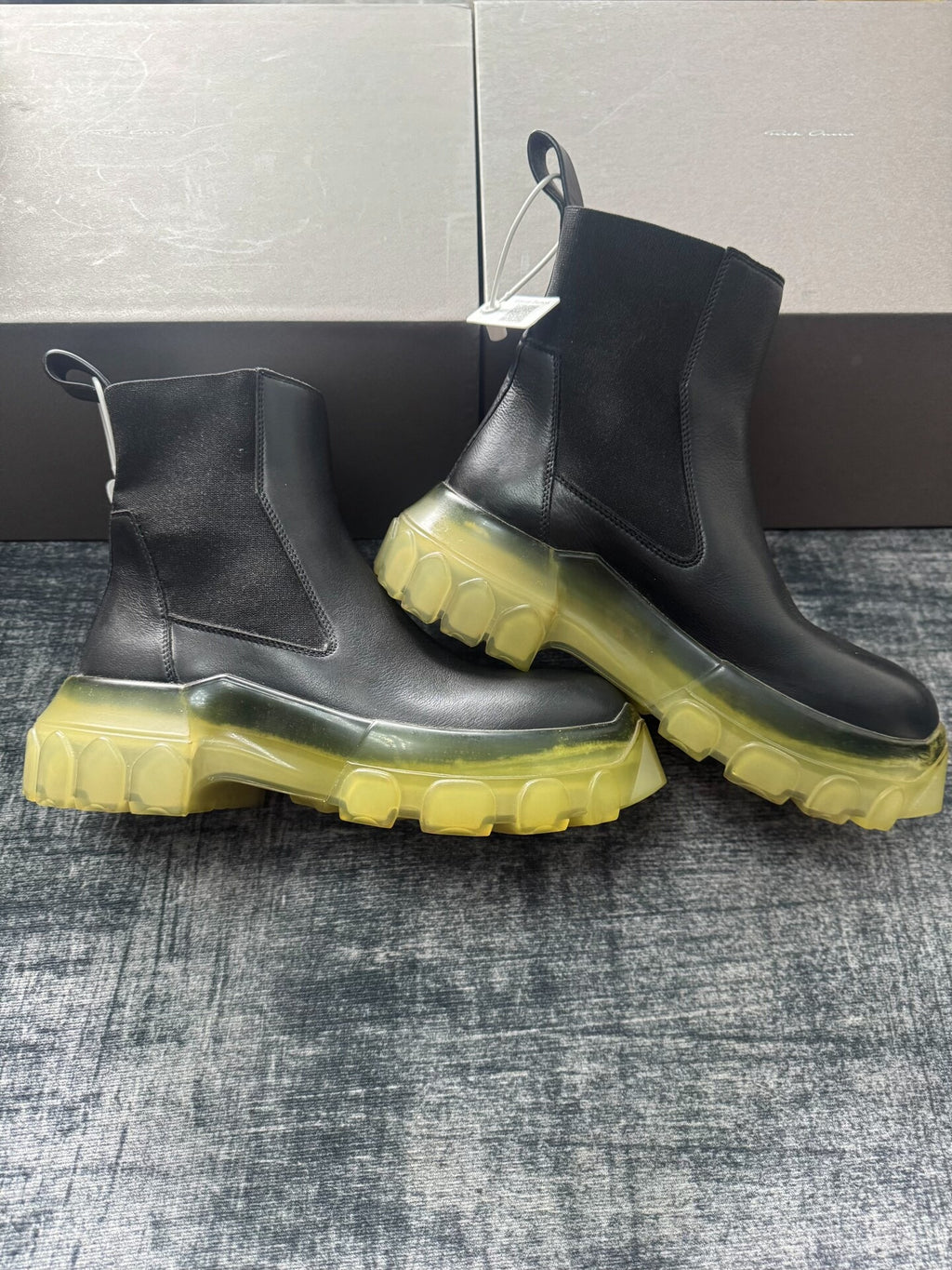 Rick Owens Chelsea Transparent Sole Boots