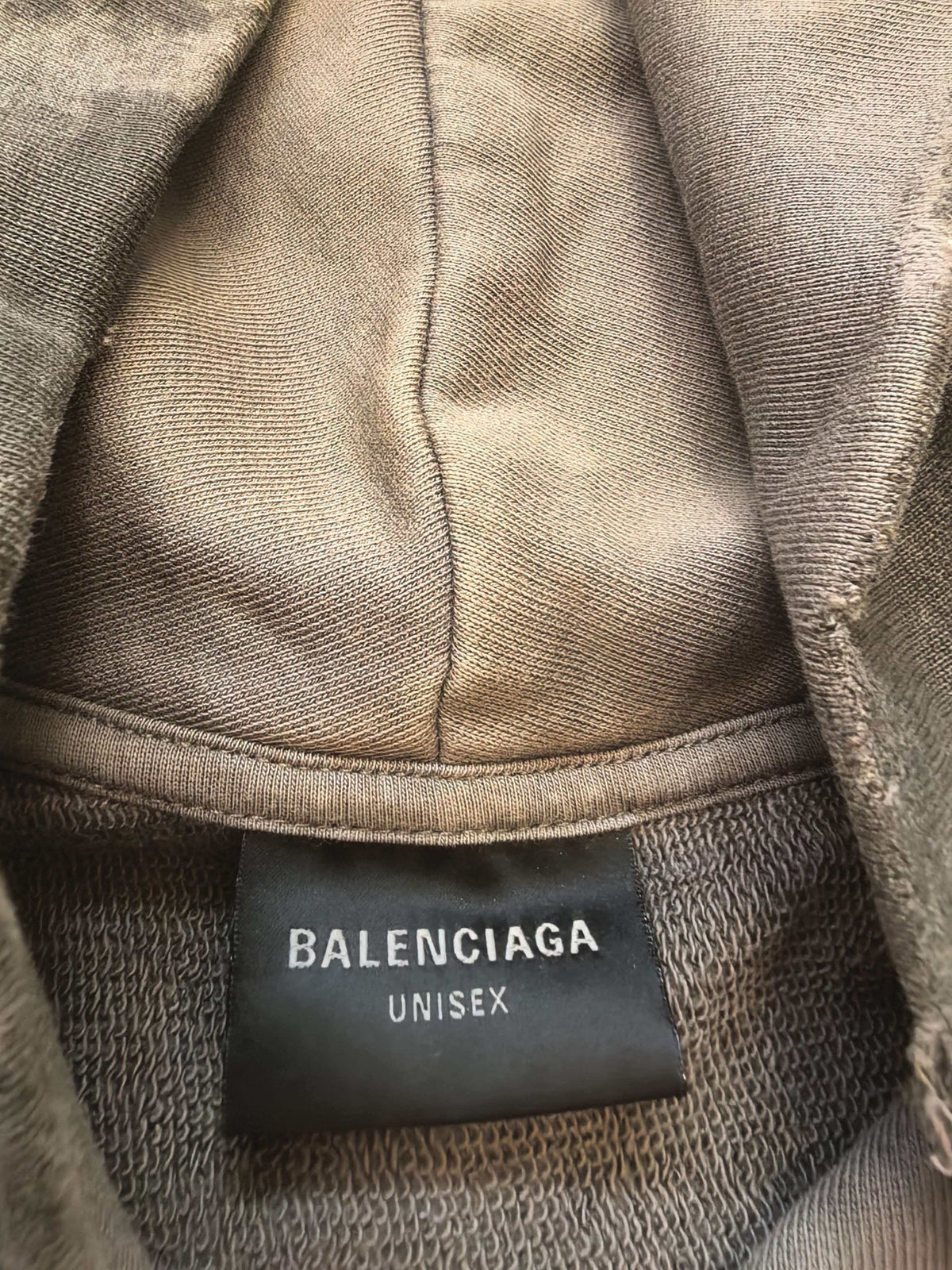Balenciaga Grey Cola Tape Distressed Zip-Up Hoodie