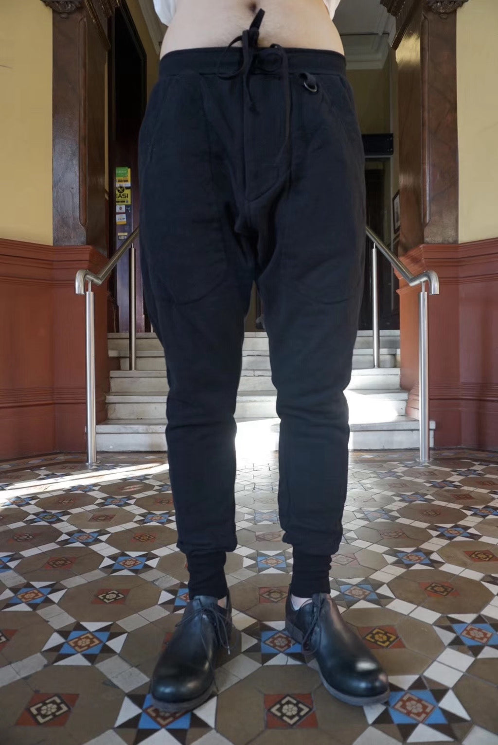 Julius FW19 Black Pleated DIVIDED Cotton Trousers