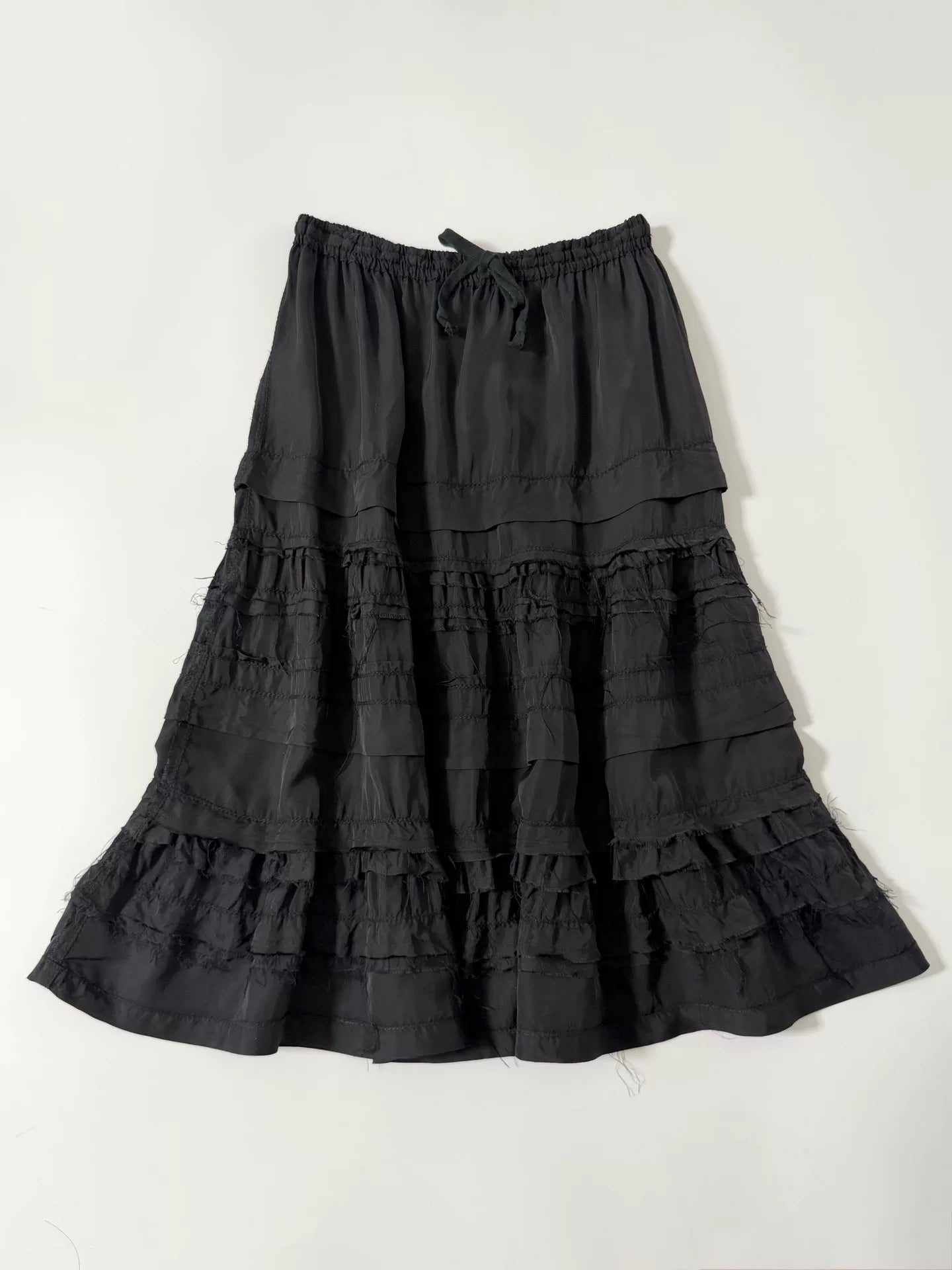 Comme Des Garcons Copper Silk Lace Tiered Skirt - Devines