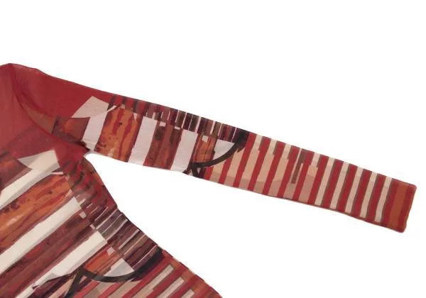 Jean Paul Gaultier Vintage Red Striped Mesh Top