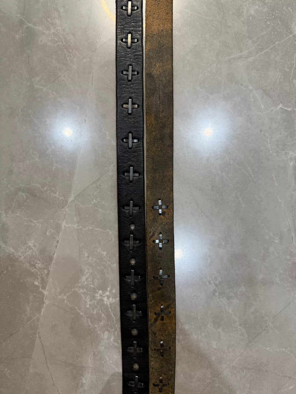 M.A+ SS06 Black Cross Leather Belt