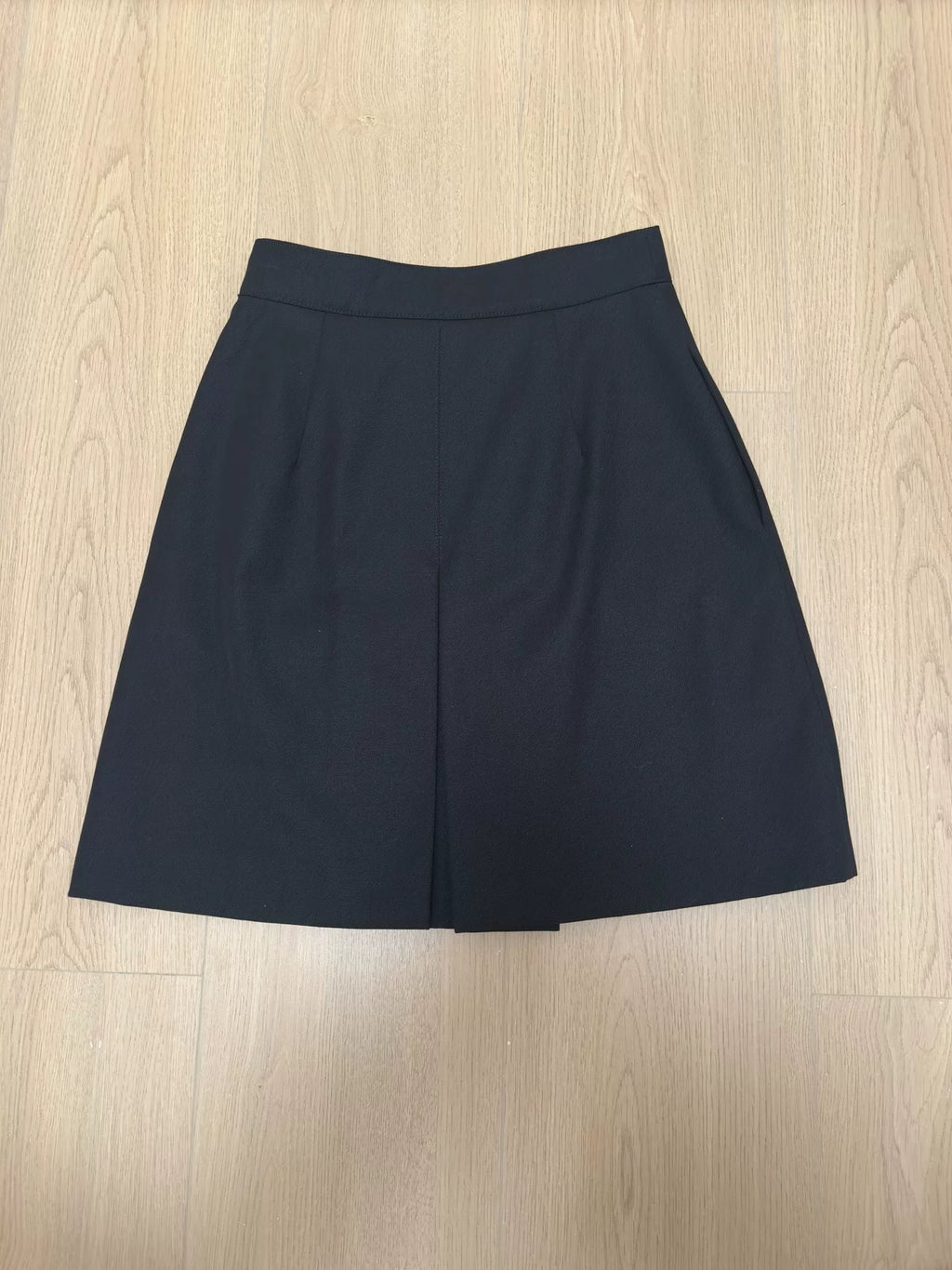 Celine Black Carriage Logo Gold Chain Wool Skirt