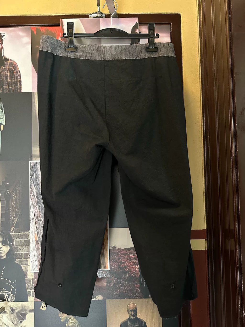 M.A+ SS19 Black Gathered Adjustable Hem Cotton Ramie Linen Trousers