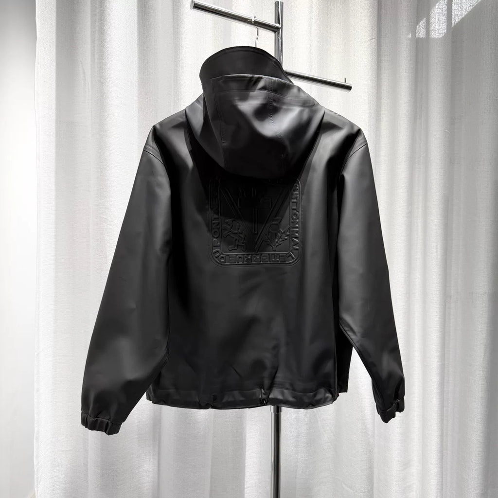 Louis Vuitton Logo Hooded Black Jacket