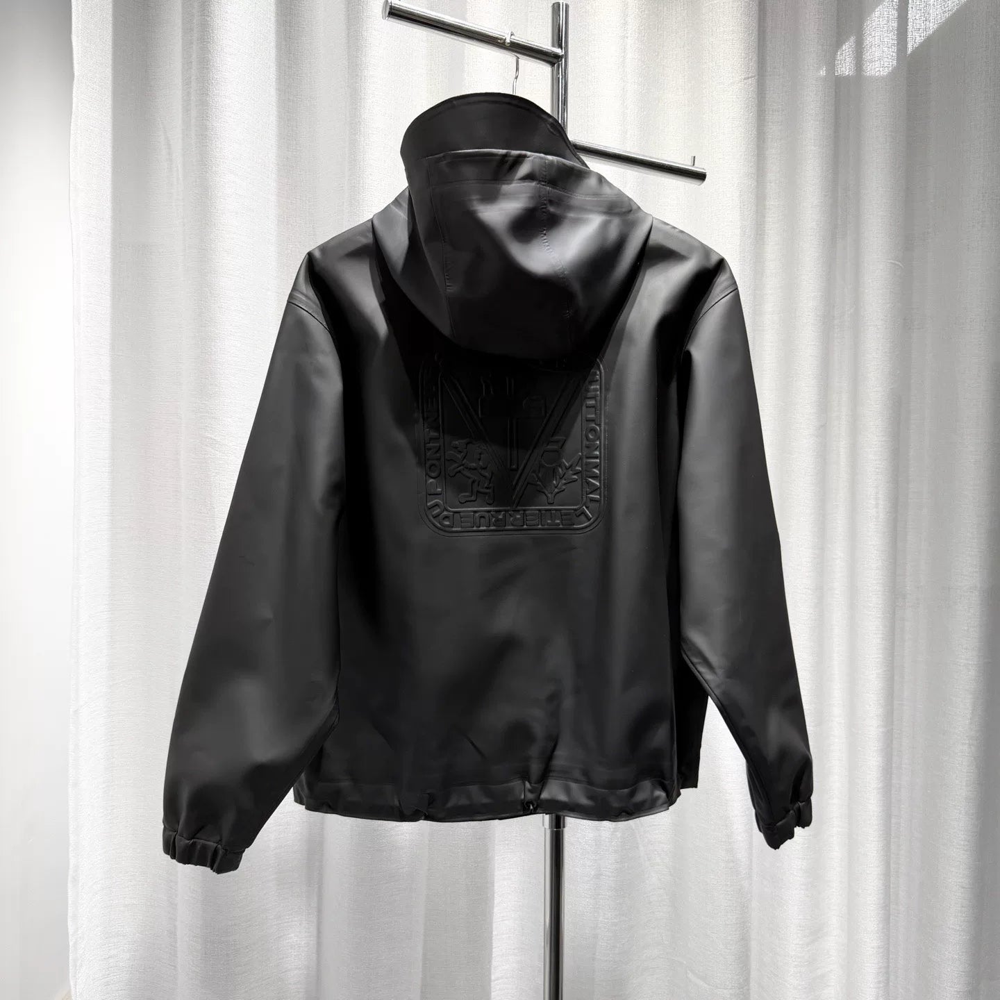 Louis Vuitton Logo Hooded Black Jacket