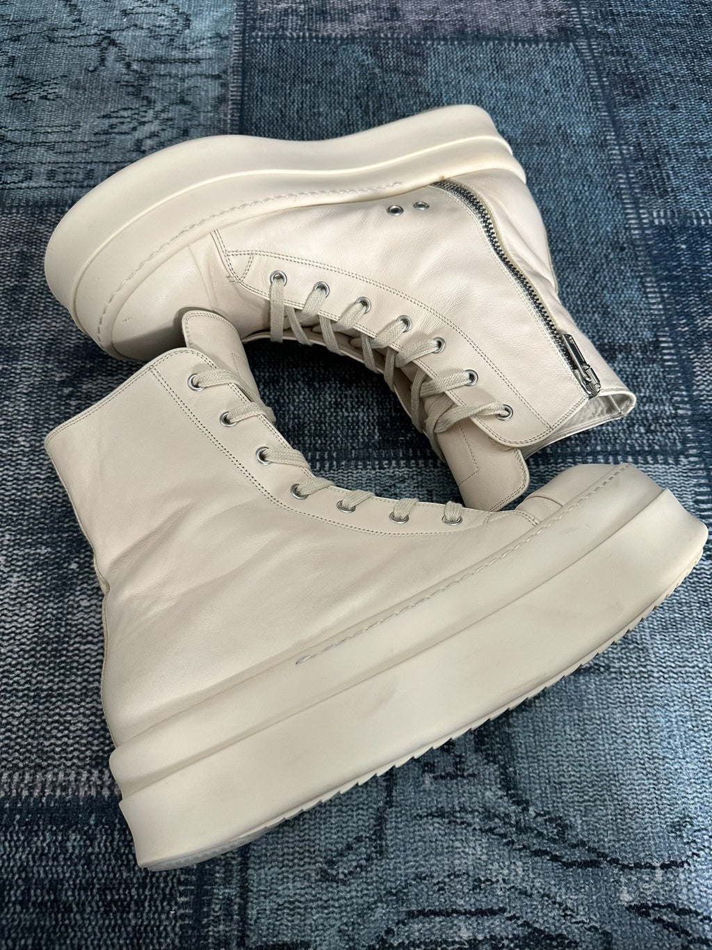 Rick Owens mainline pure white chunky sole large Converse Sneakers