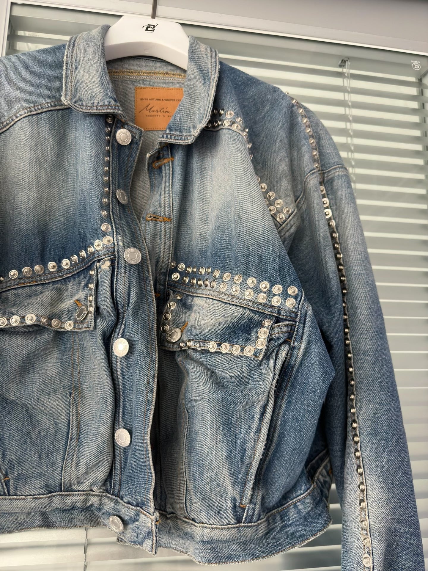 Martine Rose Studded Denim Blue Jacket