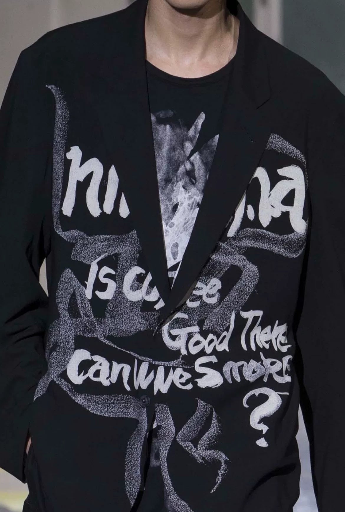 Yohji Yamamoto Pour Homme 18SS Crew Neck Long Cotton T-Shirt