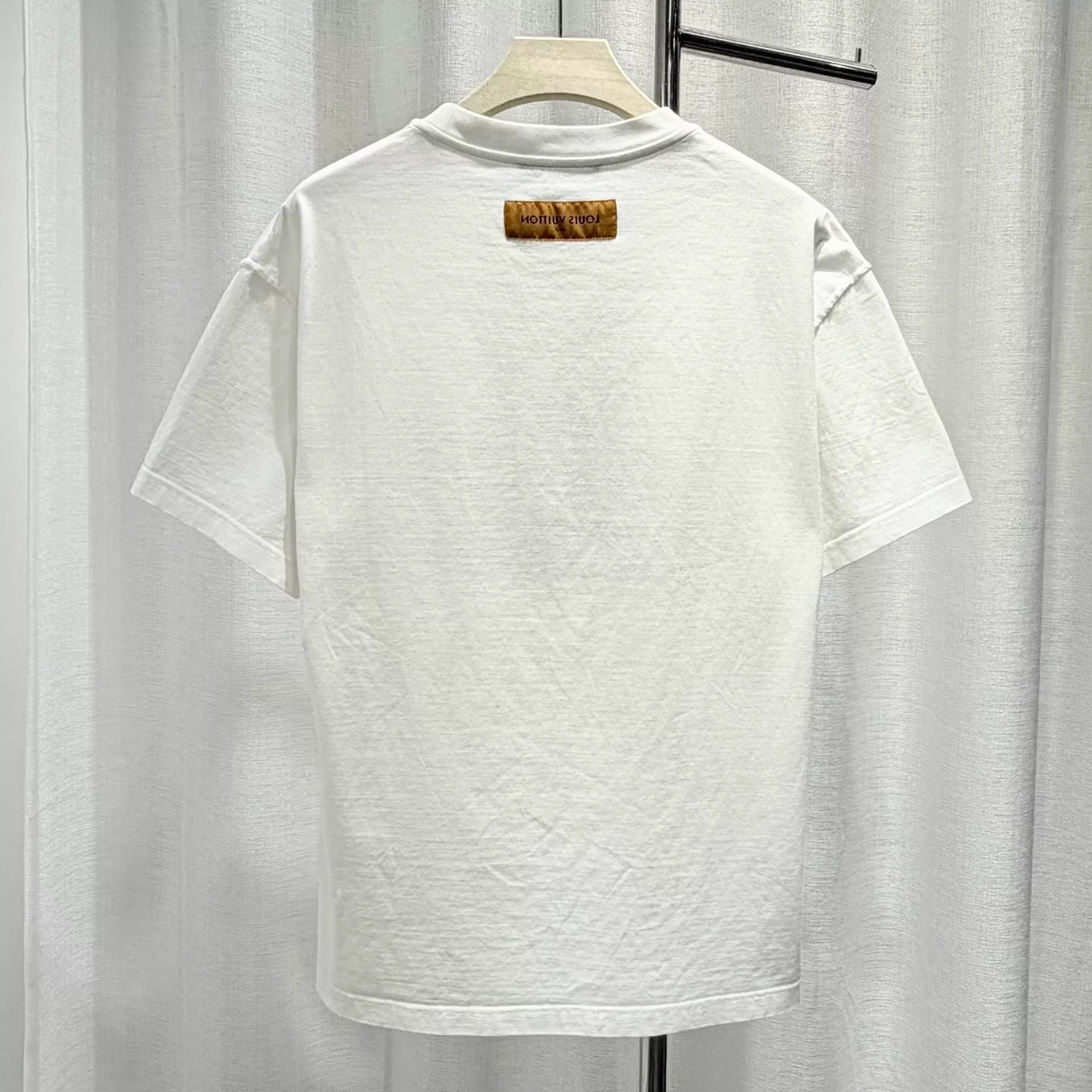 Louis Vuitton Embroidered Logo Cotton White Short Sleeve T-Shirt