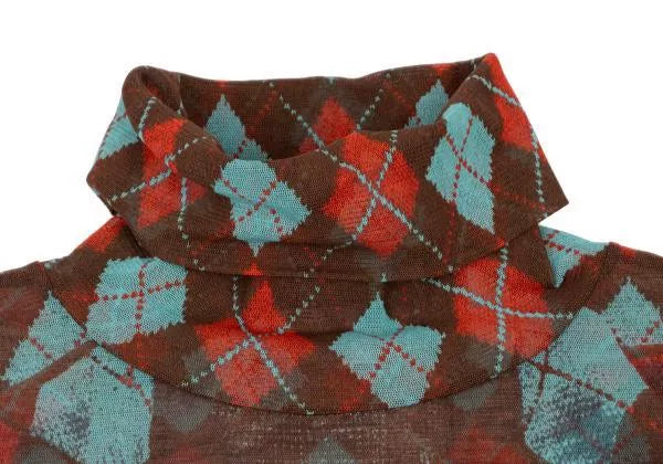Jean Paul Gaultier Vintage Plaid Mesh Top
