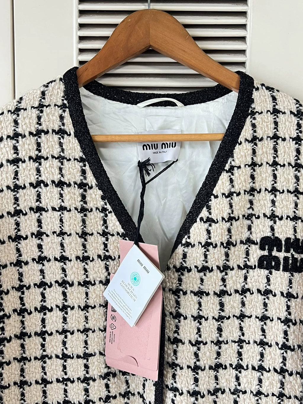 Miu Miu Classic Houndstooth Tweed Jacket