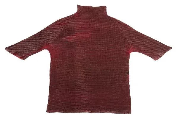 Issey Miyake Vintage Red Gold Foil Pleated Top