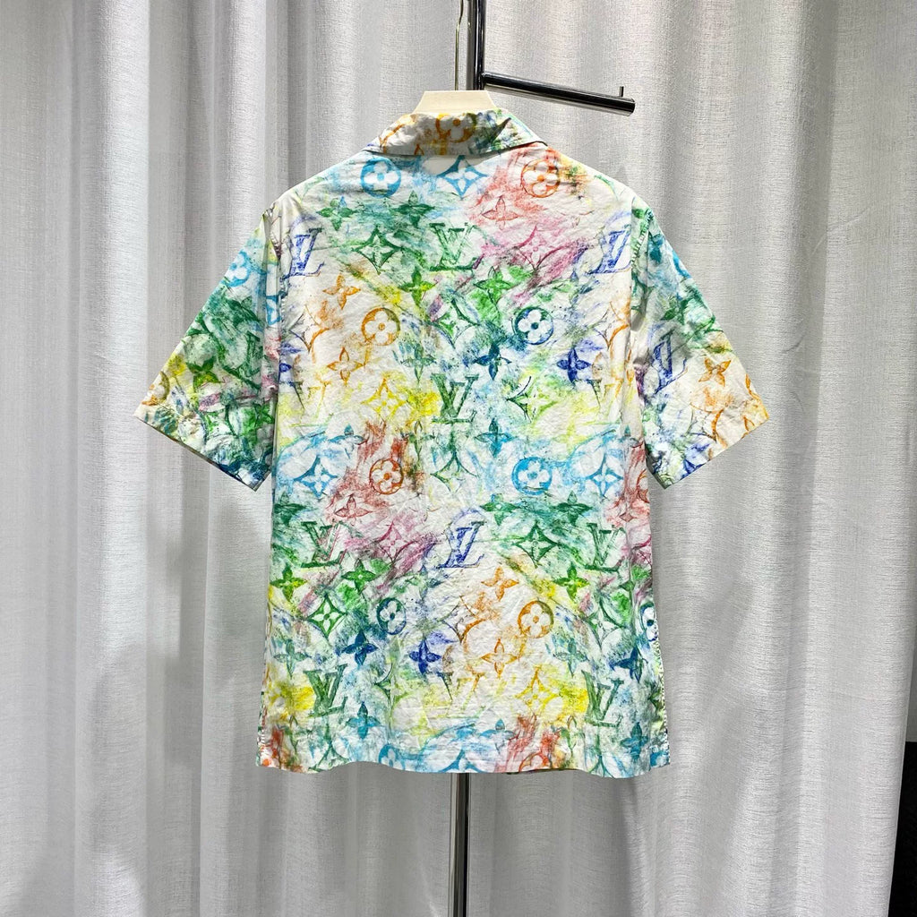 Louis Vuitton Crayon Graffiti All-Over Print Cotton Multicolor Short Sleeve Shirt