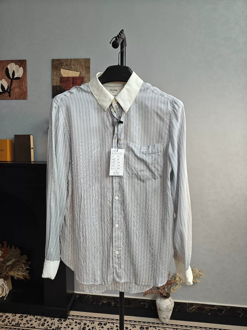 Celine Paris Stripe Silk Shirt