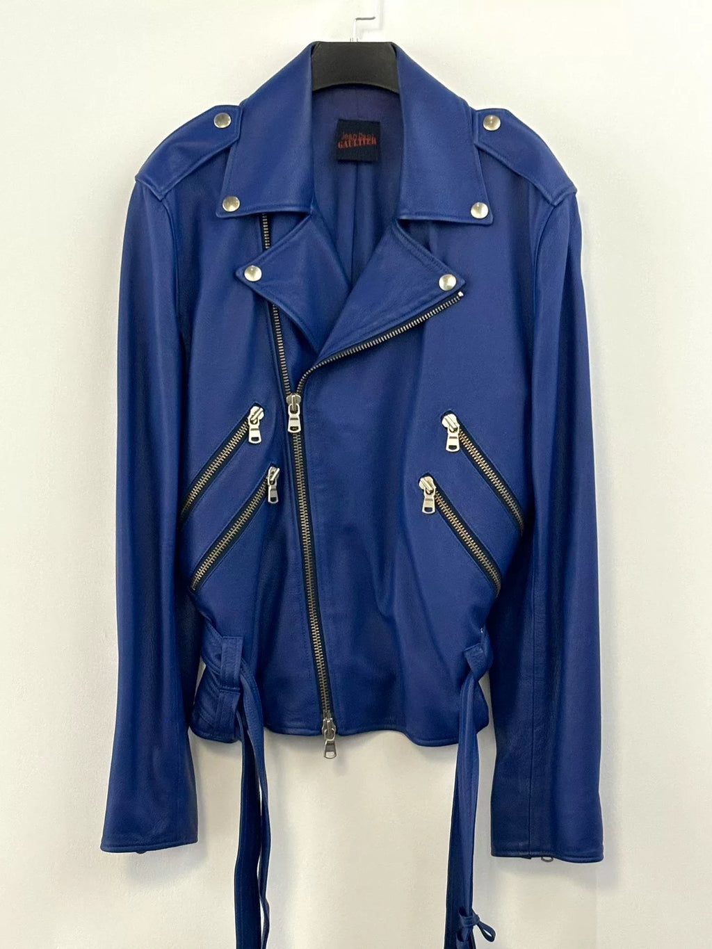 Jean Paul Gaultier | Klein Blue Biker Leather Jacket