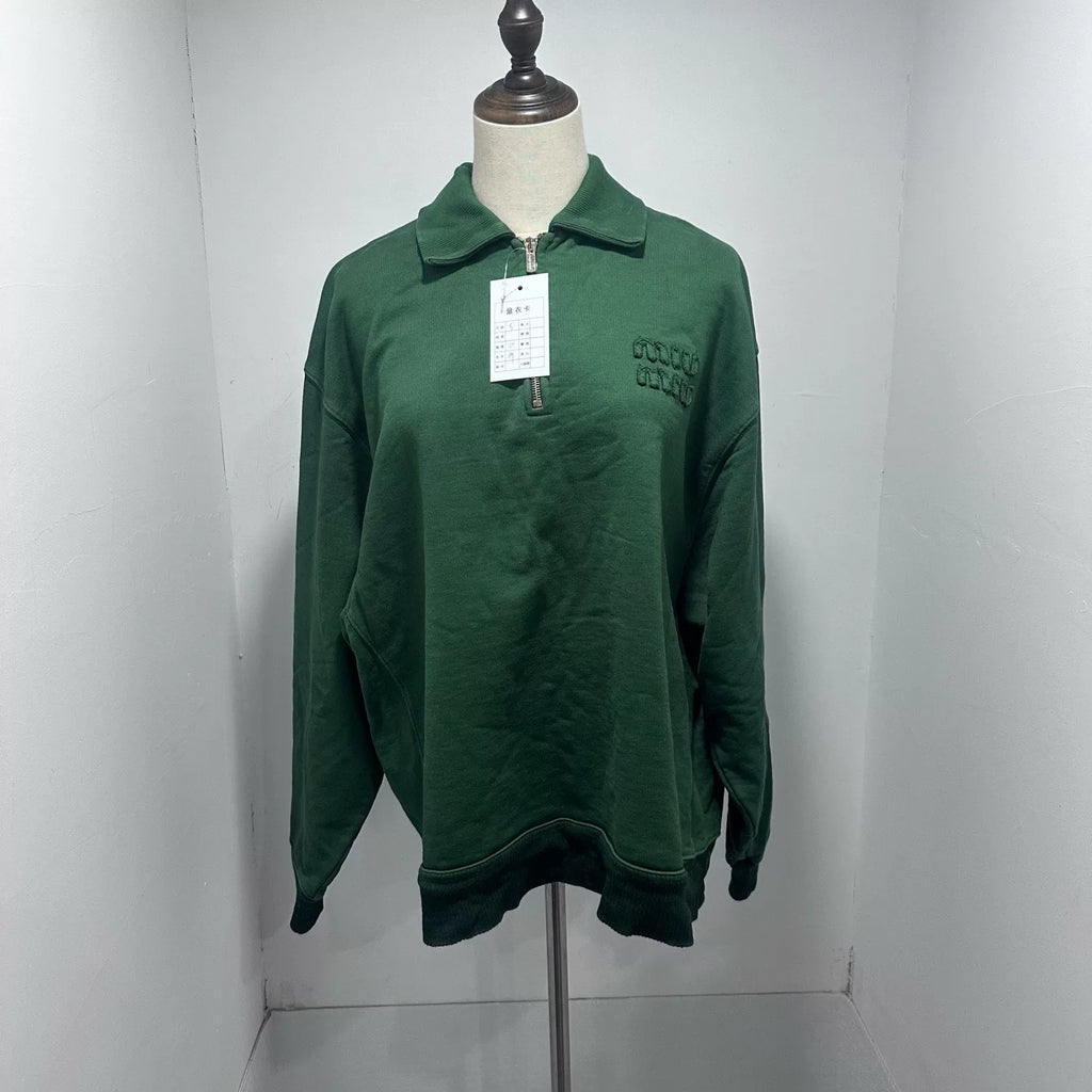 Miu Miu Logo Quarter Zip Sweater