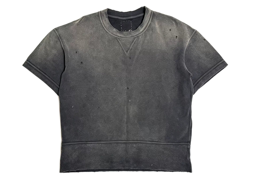 Visvim 23SS Court Sweat S/S Crash Short Sleeve Distressed Tee