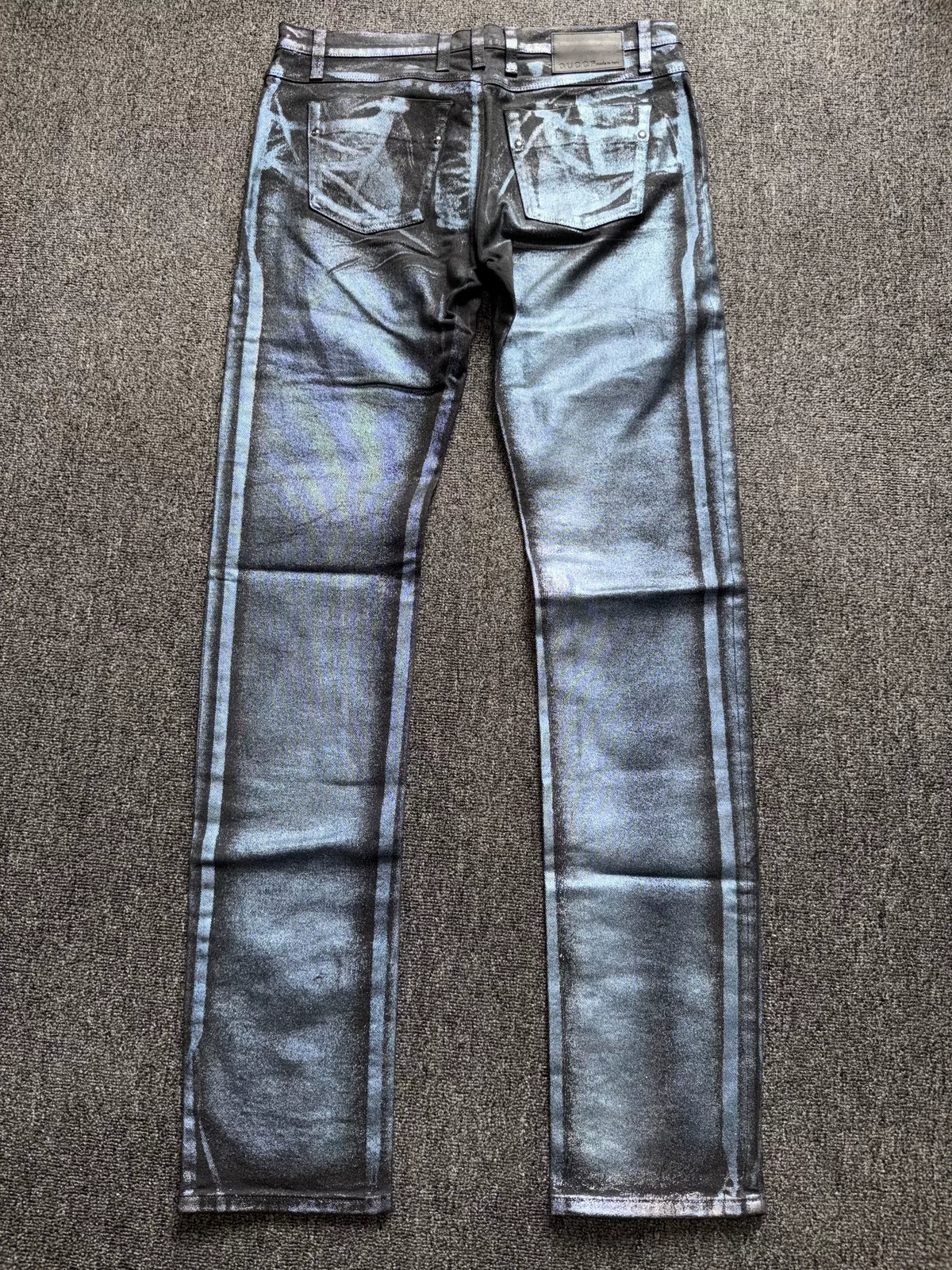 Gucci FW09 Silver Metallic Trompe l'Oeil Denim by Frida Giannini