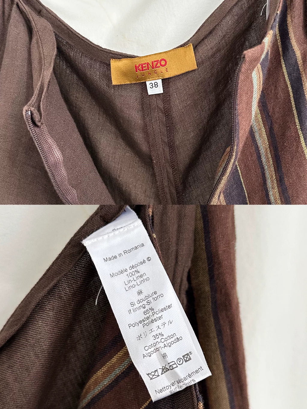 Kenzo 80s Linen Wrap-Style Wide-Leg Pants
