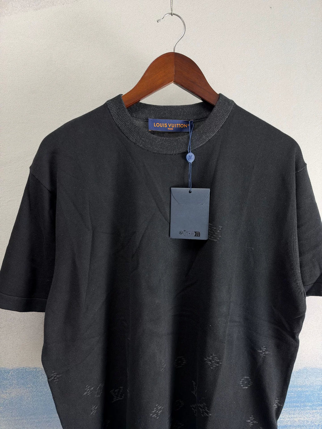 Louis Vuitton SS27 Black Gradient Knit Short Sleeve Top