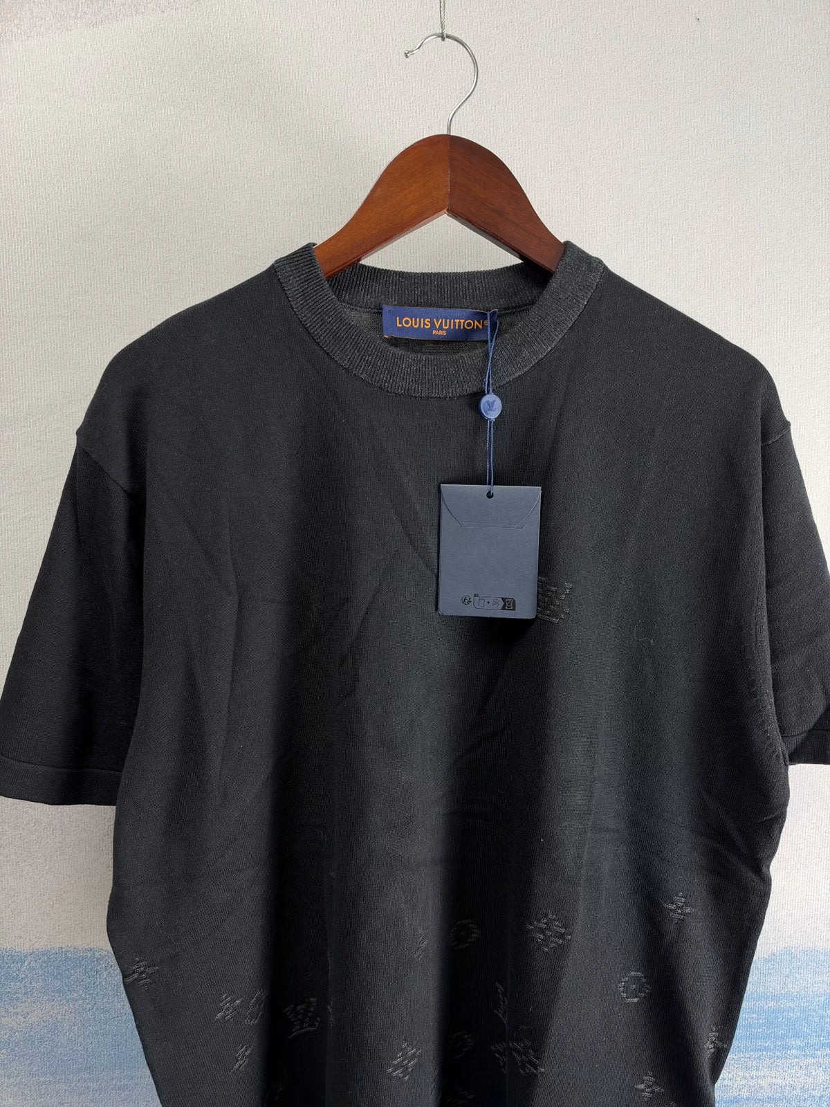 Louis Vuitton SS27 Black Gradient Knit Short Sleeve Top