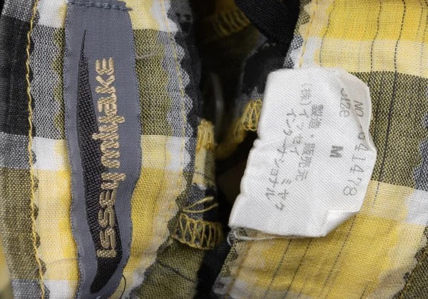 Issey Miyake 1980s Asymmetric Plaid Cotton-Linen Pants