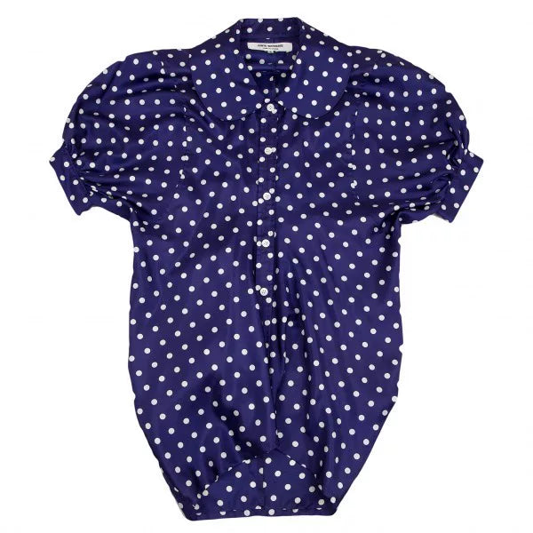 COMME des GARCONS Blue Purple Polka Dot Shirt