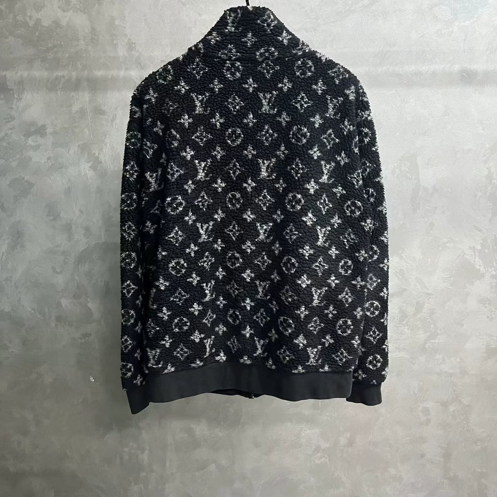 Louis Vuitton Black All-Over Jacquard Fleece Jacket