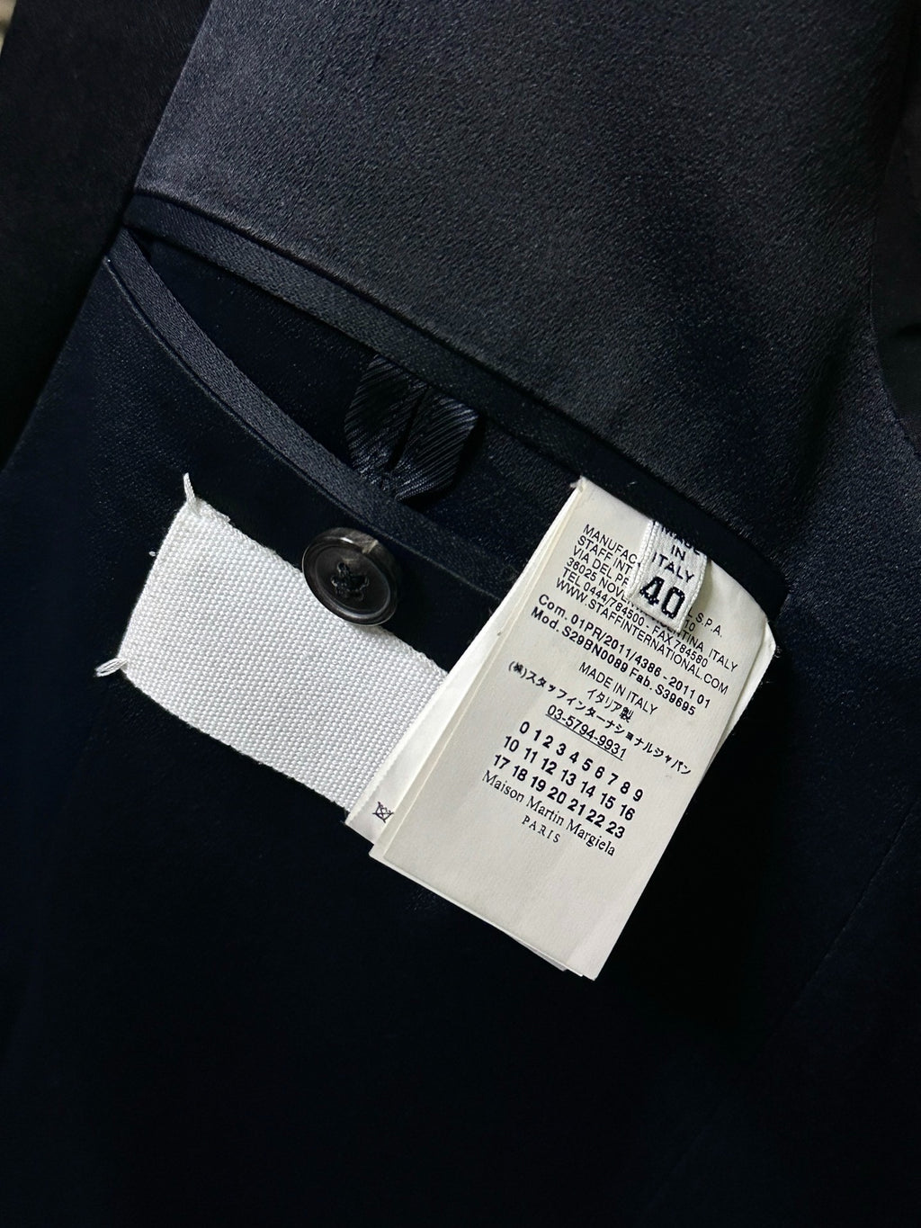 Maison Martin Margiela 11SS Satin Padded Shoulder Cape Coat