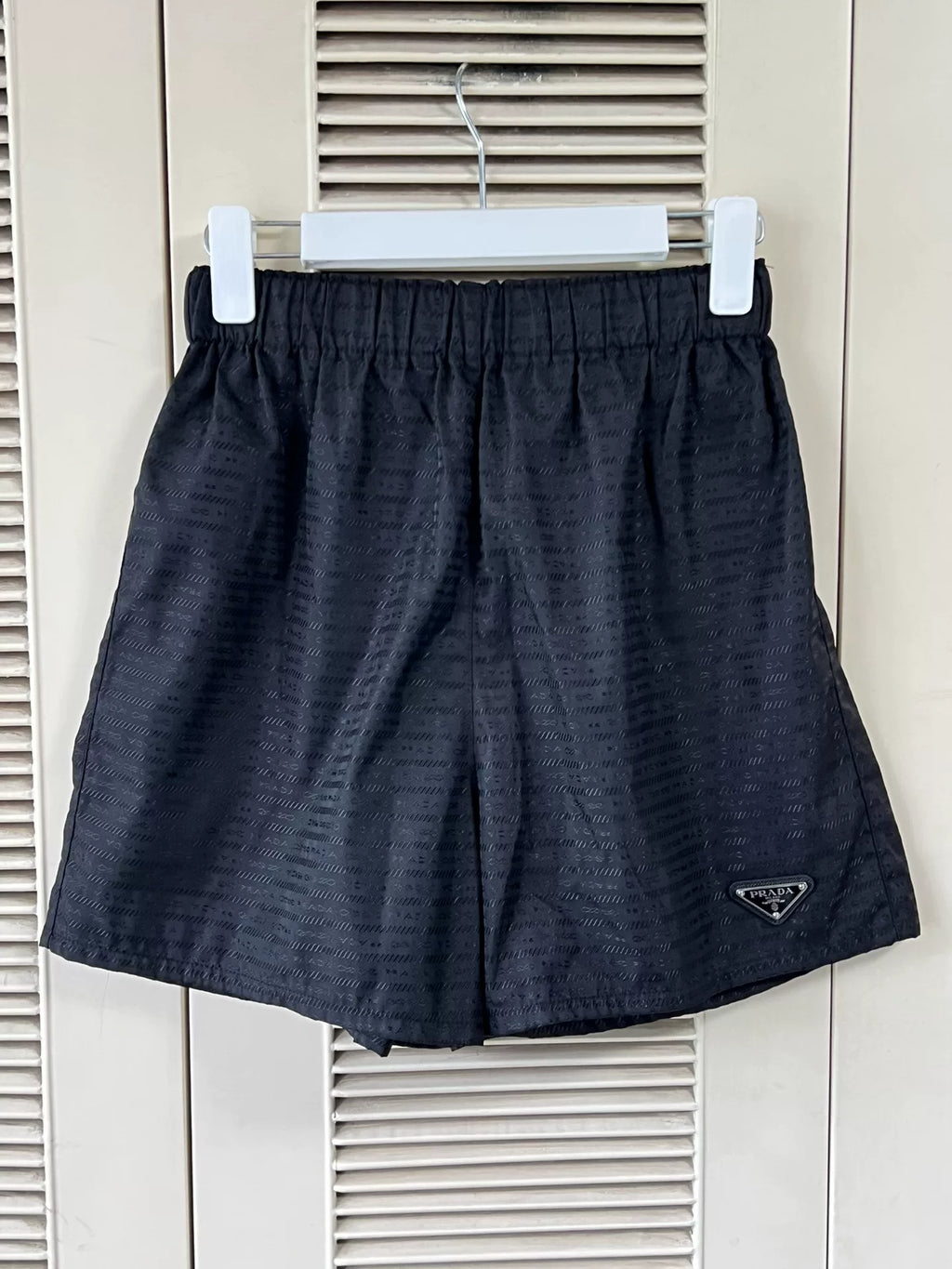 Prada Re-Nylon Triangle Logo Black Shorts
