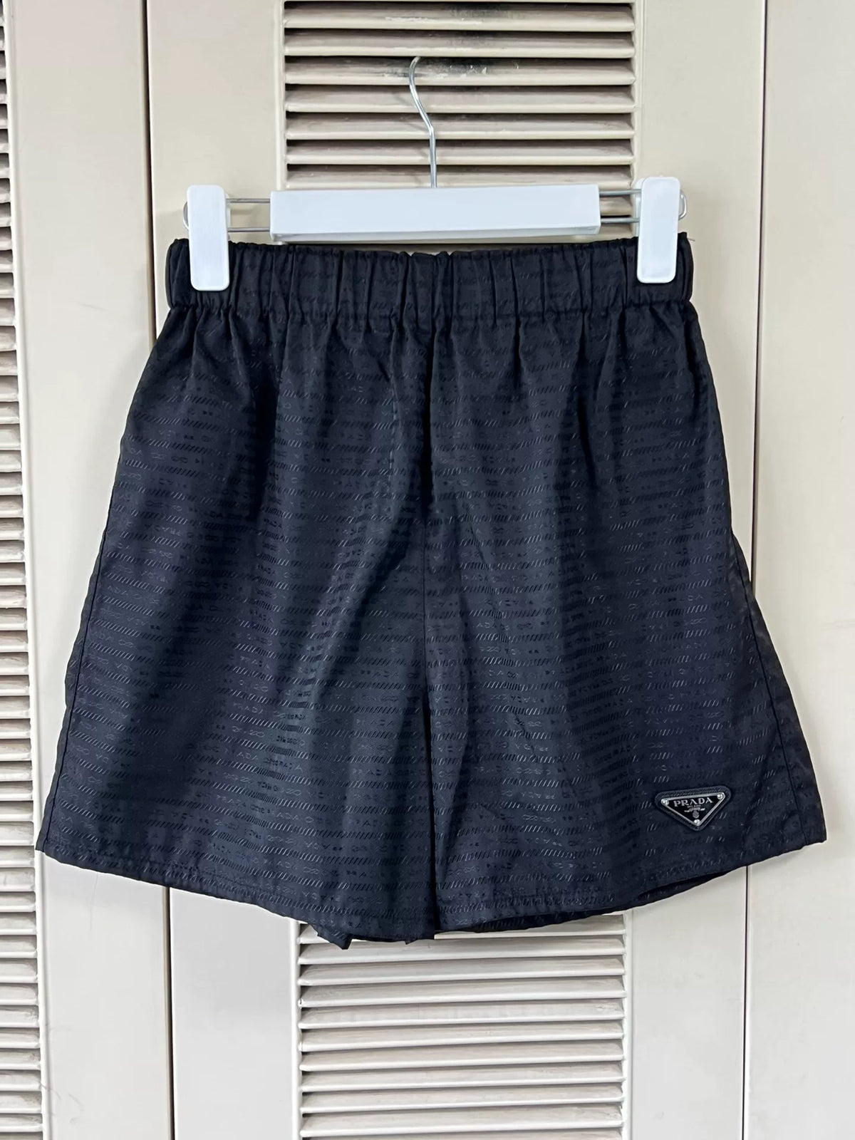 Prada Re-Nylon Triangle Logo Black Shorts