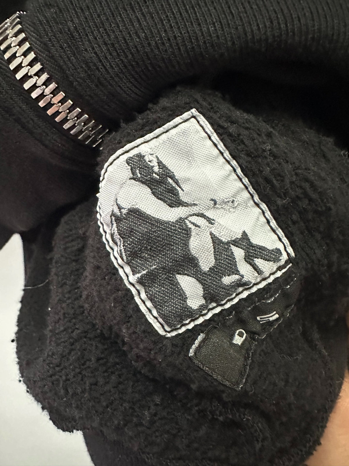 Rick Owens leather-sleeve wizard hat Zip Up Sweater