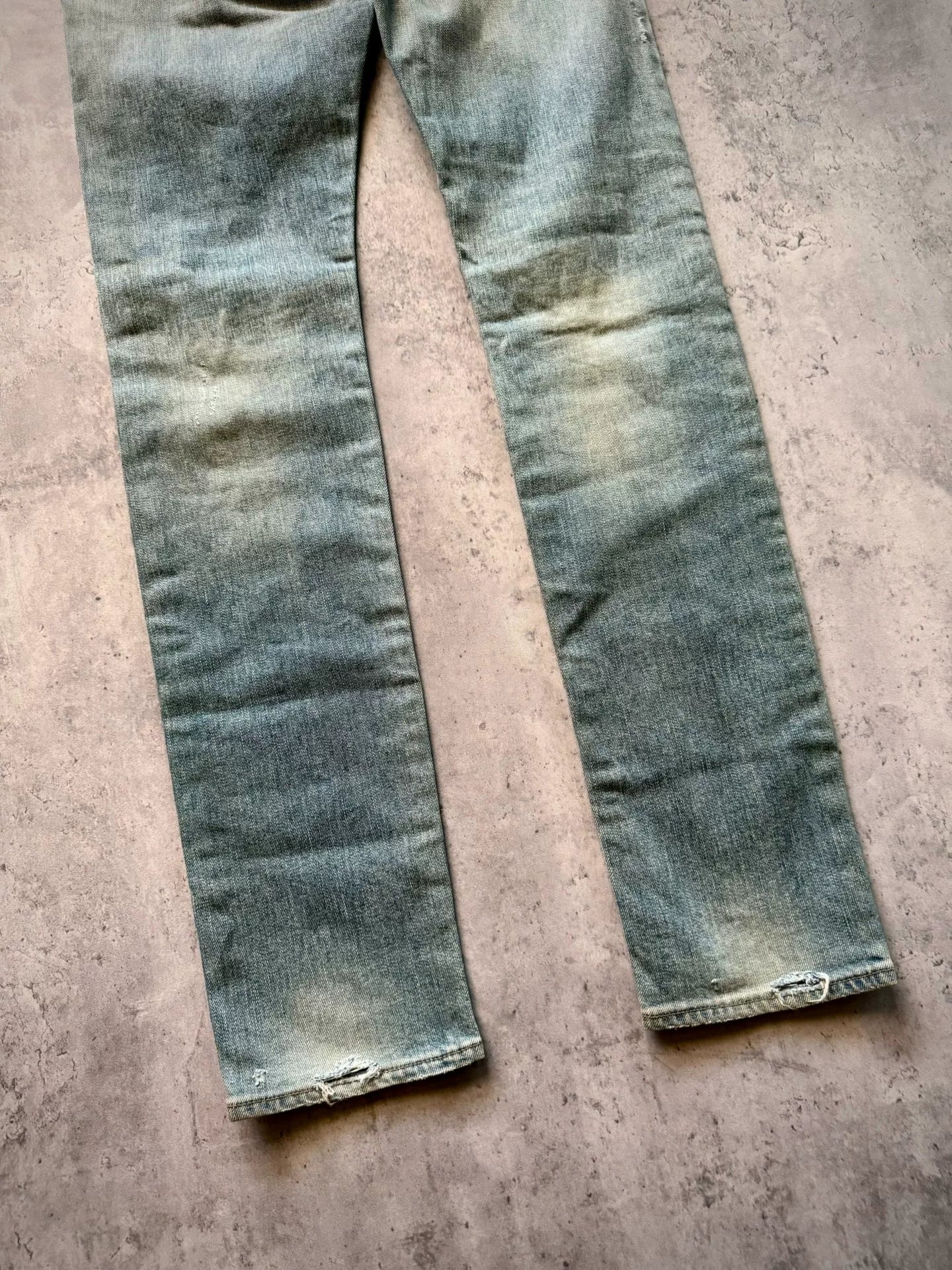 Saint Laurent Paris 16AW D02 Hedi Slimane Blue Distressed Denim Jeans by Hedi Slimane