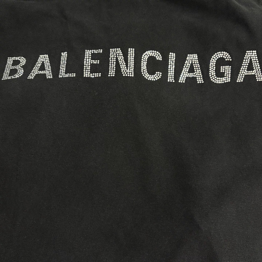 Balenciaga Washed Vintage Crystal Logo Short Sleeve T-Shirt
