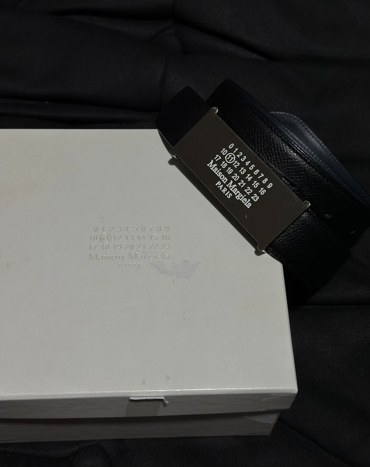Maison Margiela logo engraved logo belt