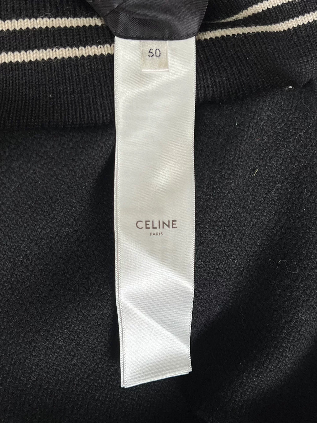Celine Wool and Lambskin Baseball Jacket