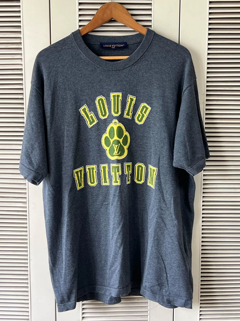 Louis Vuitton LV Dog Series Beaded Logo Knit Short-Sleeve T-Shirt