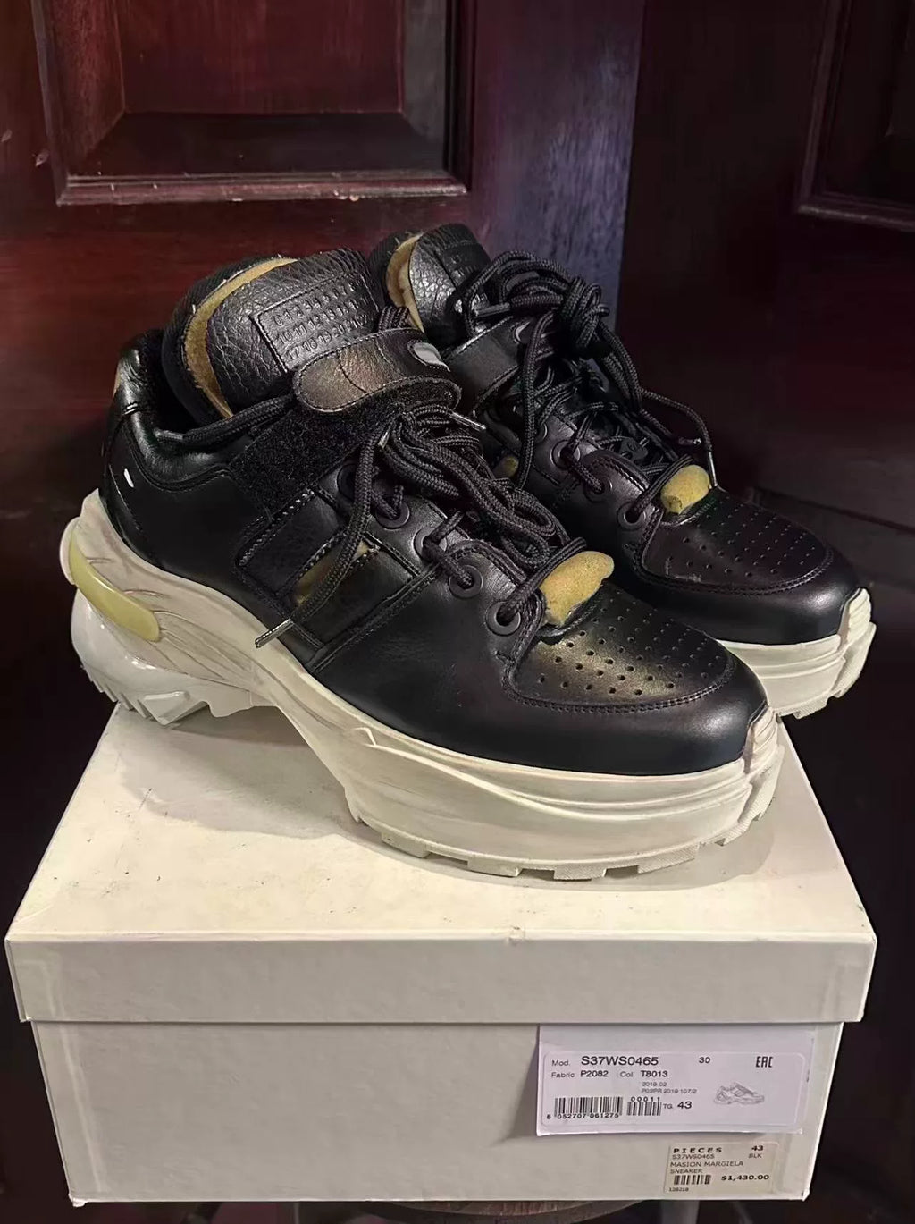 Maison Margiela FW19 Black Retro Platform Sneakers