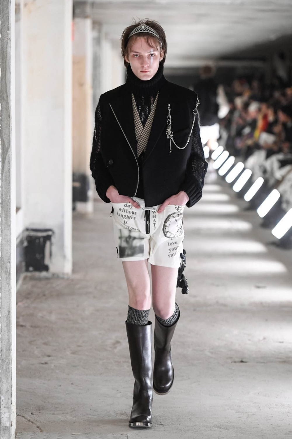 TAKAHIRO MIYASHITA TheSoloist 20AW Miyashita Takaaki designer mesh cut-out jacquard sweater