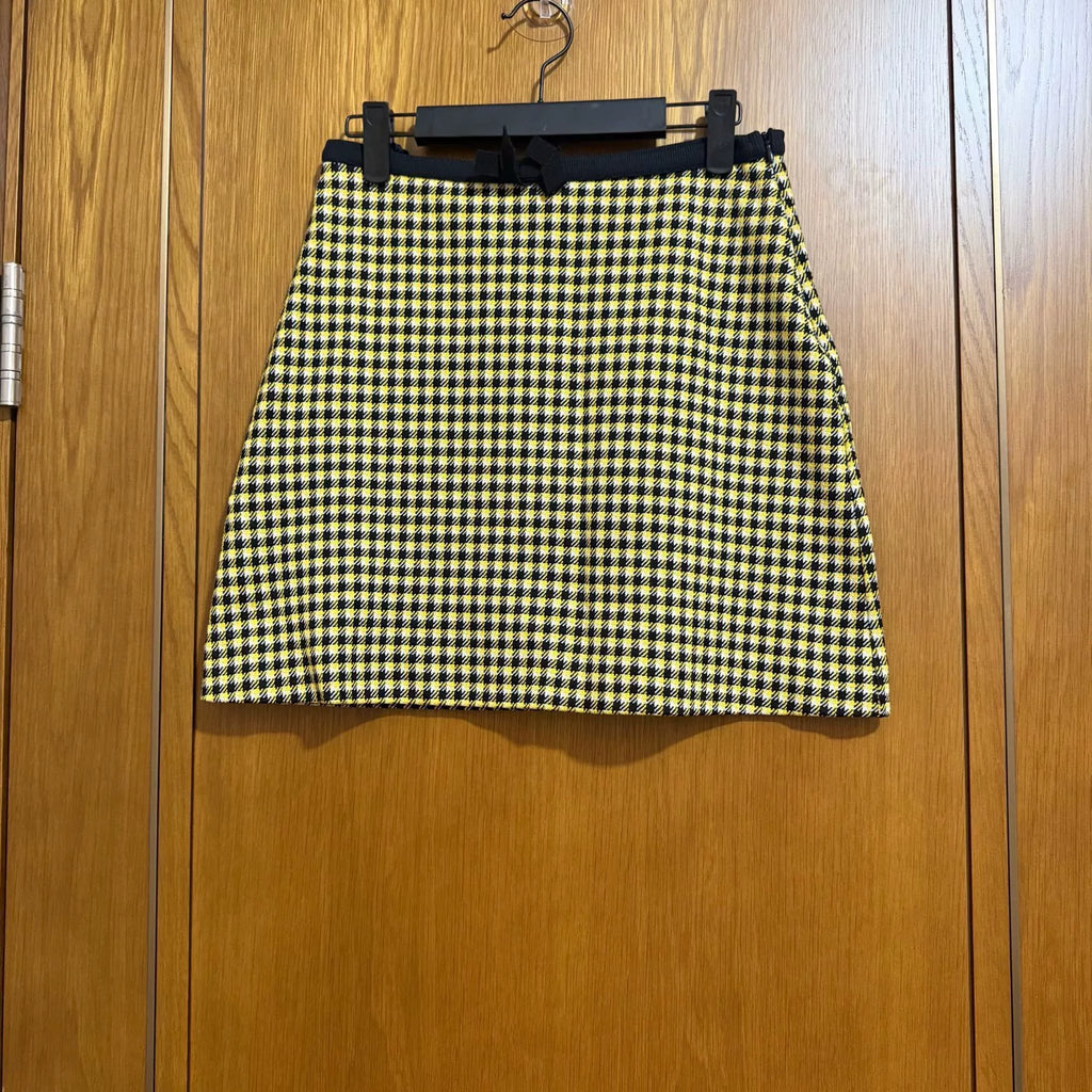 Miu Miu Bow Houndstooth Skirt