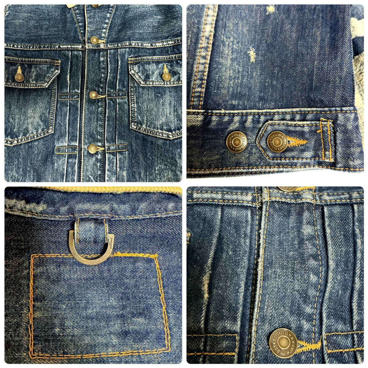 mastermind Japan AW10 Yellow Corduroy Collared Distressed Denim Jacket