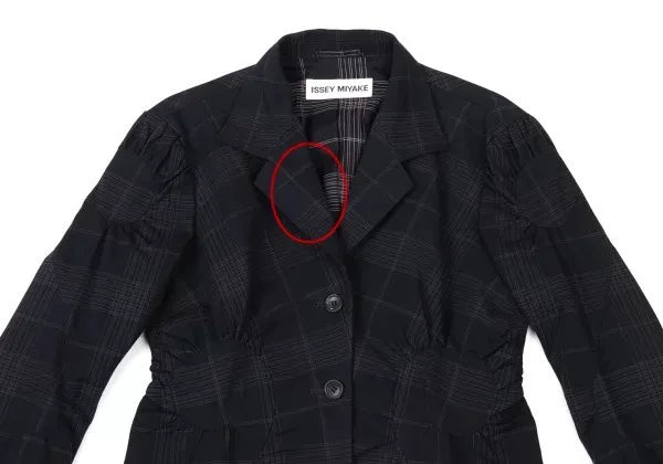 Issey Miyake Vintage Black Plaid Suit Jacket