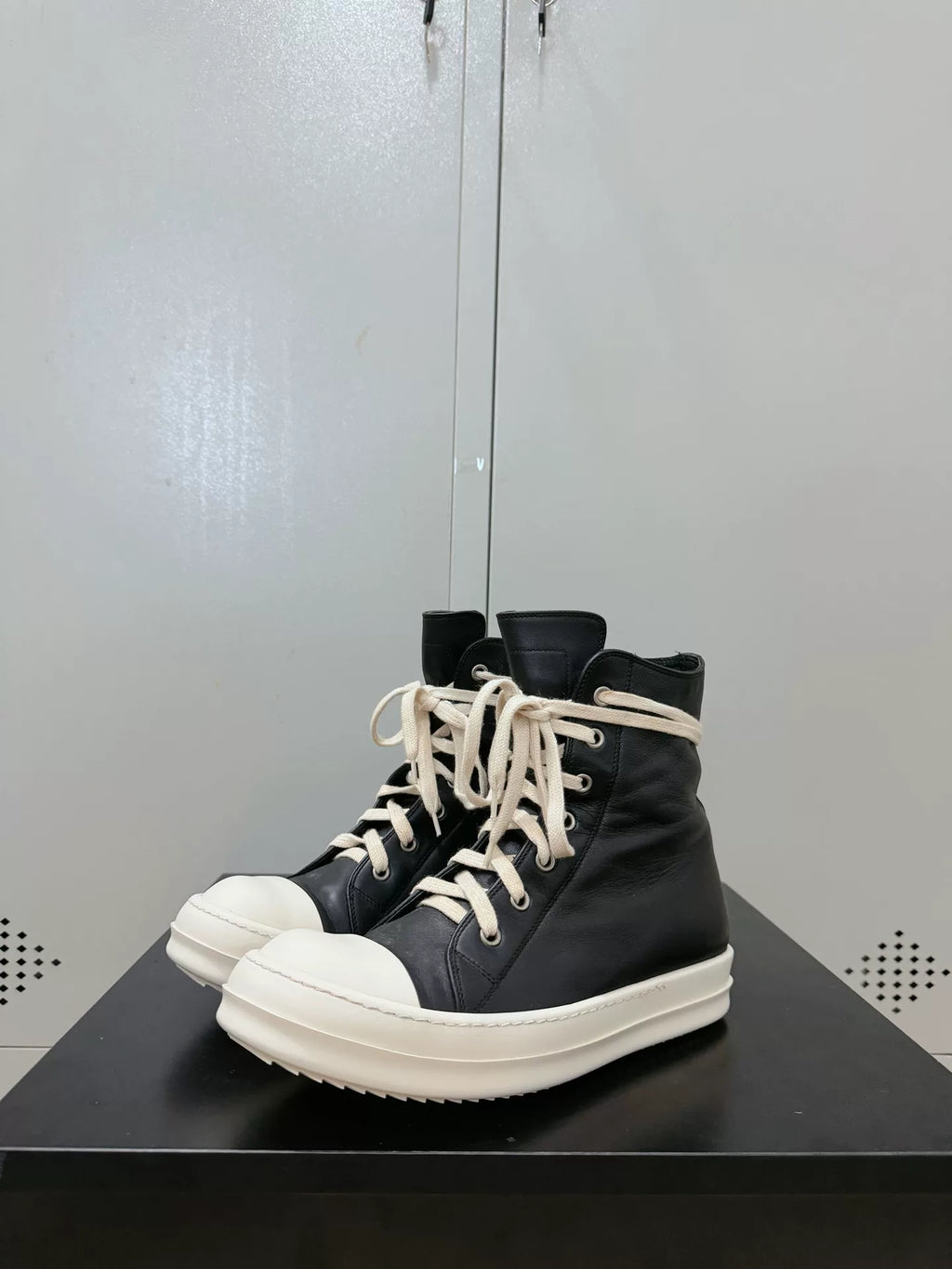 Rick Owens Black and White Tank Sole Large Converse Sneakers