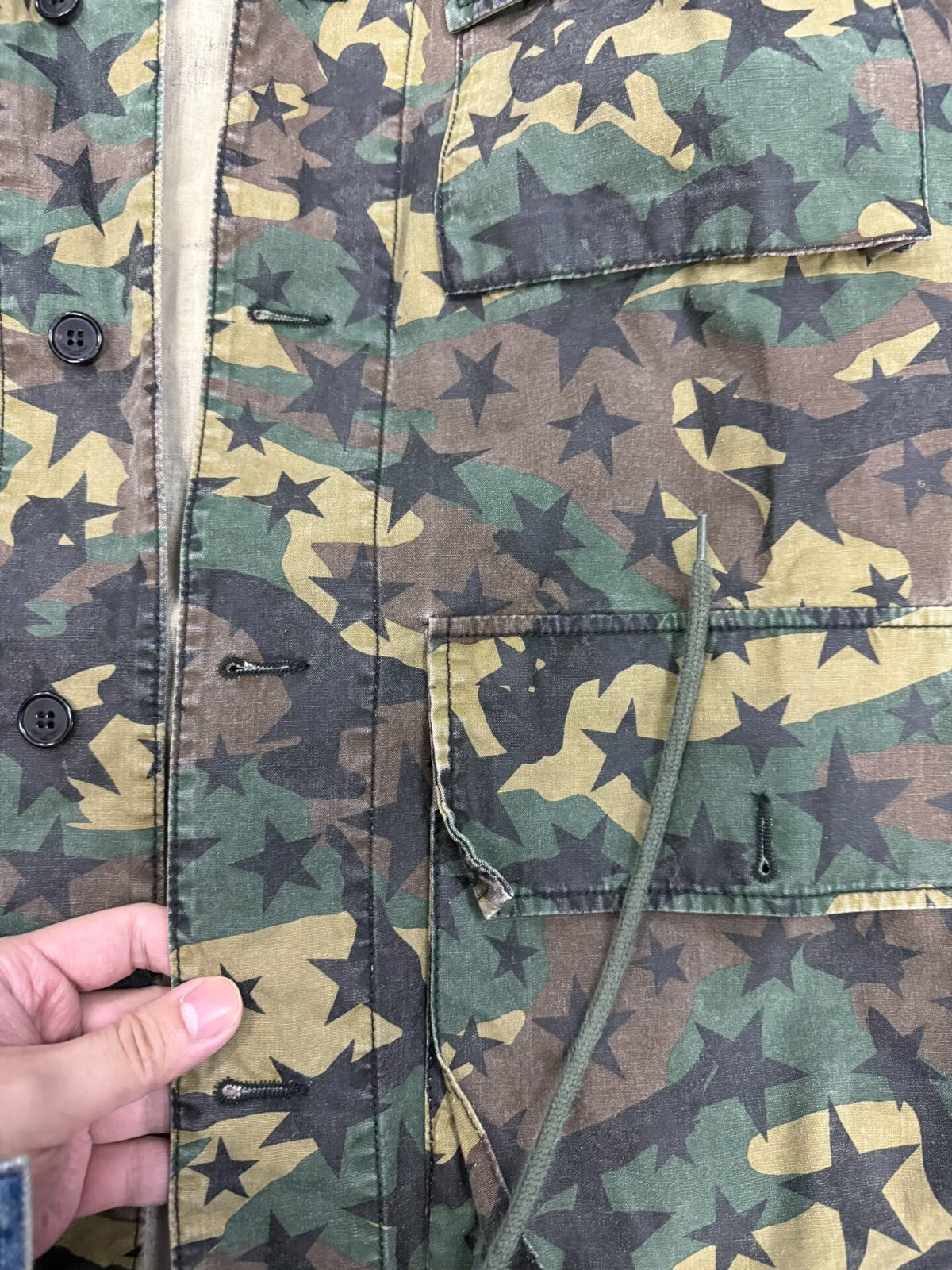 Saint Laurent Slp16fw Camo Pocket Hooded Jacket